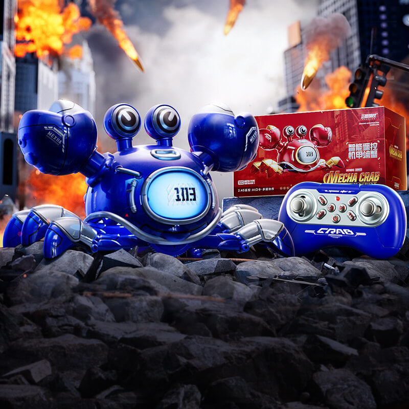 2.4GHz Remote Control Robot Crab Mech Crawling Crab 360° Stunt Rotation Toy with Lights Music