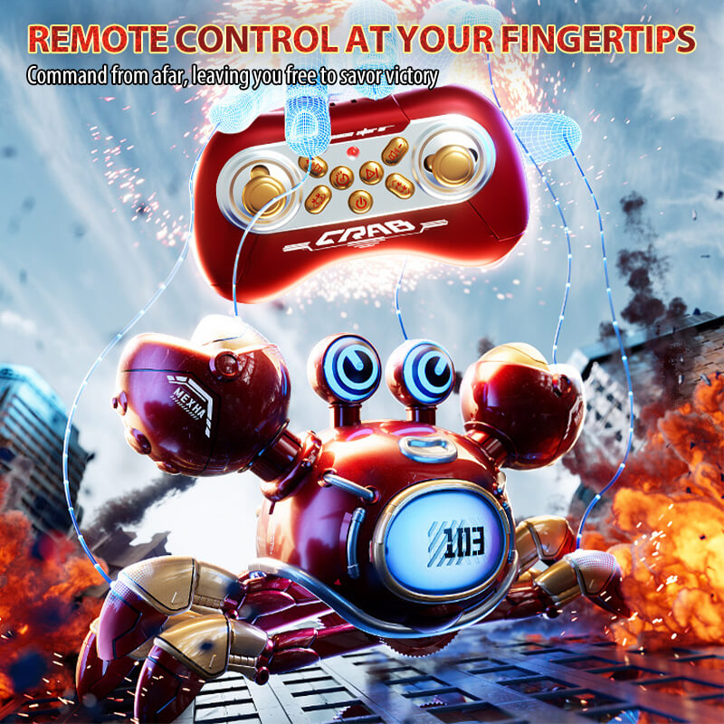 2.4GHz Remote Control Robot Crab Mech Crawling Crab 360° Stunt Rotation Toy with Lights Music