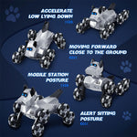 2.4G Remote Control Robot Dog Electric 8WD Stunt RC Cars Climbing Robot Dogs with 2 Rechargeable Batteries