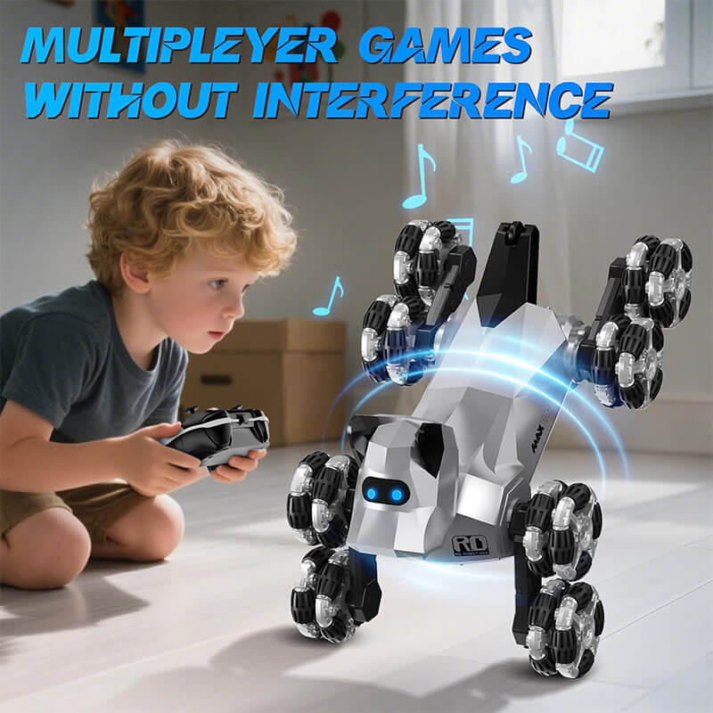 2.4G Remote Control Robot Dog Electric 8WD Stunt RC Cars Climbing Robot Dogs with 2 Rechargeable Batteries