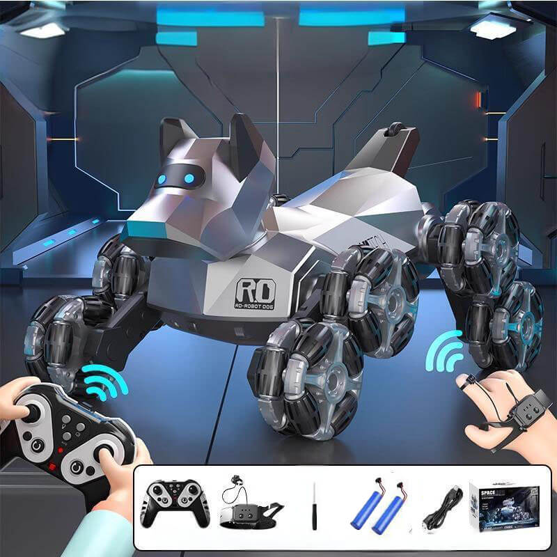 2.4G Remote Control Robot Dog Electric 8WD Stunt RC Cars Climbing Robot Dogs with 2 Rechargeable Batteries