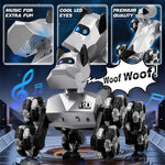 2.4G Remote Control Robot Dog Electric 8WD Stunt RC Cars Climbing Robot Dogs with 2 Rechargeable Batteries