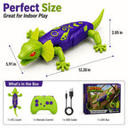 Remote Control Robot Rechargeable RC Wall Climbing Lizard Toy with LED Eyes Best Gift for Kids 3+