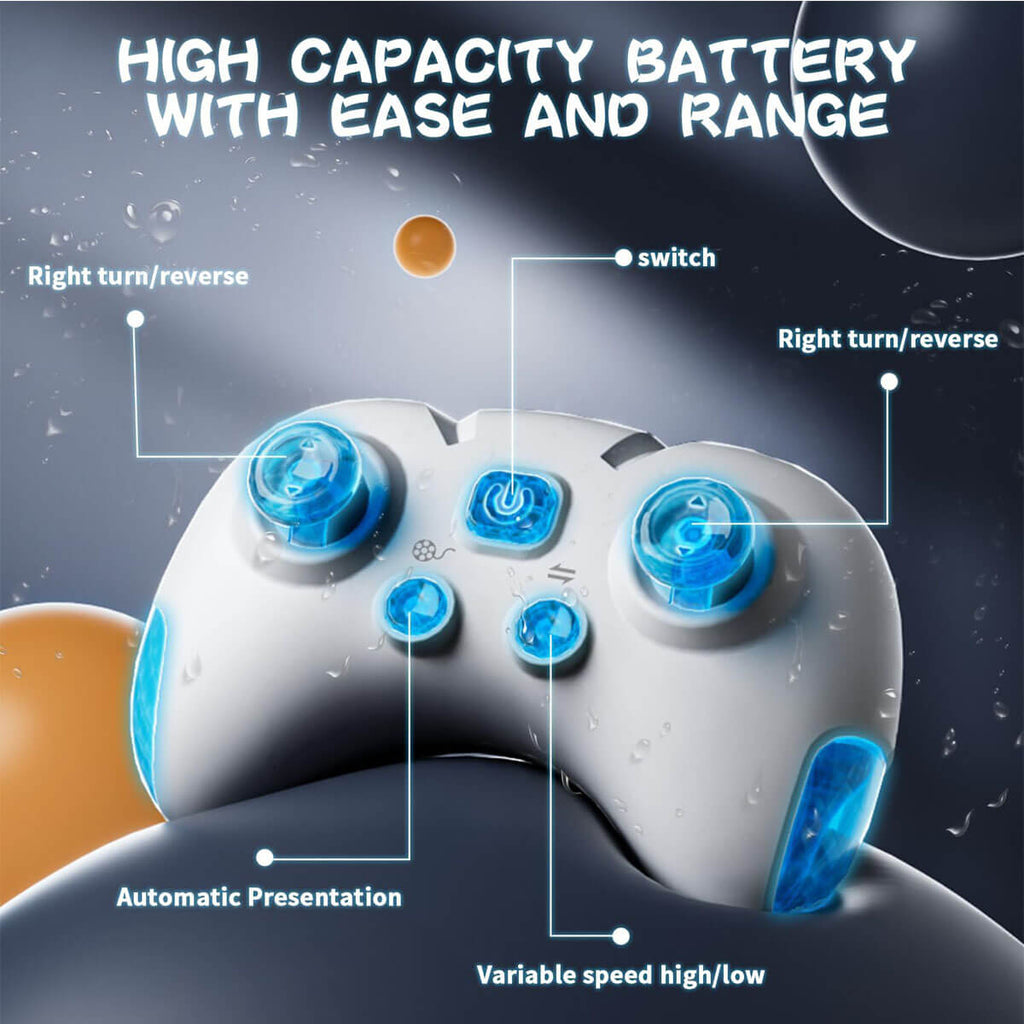 2.4Ghz Remote Control Shark 360° Rotation Electric RC Shark Toys with Light & Spray Water for Kids