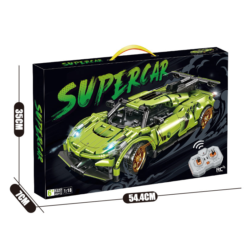 402Pcs Remote Control Sports Race Car Building Blocks Sets, STEM Building Kits, Educational Learning Toys for Boys, Practical Gifts 4 5 6 7 8 9 10+ Year Old