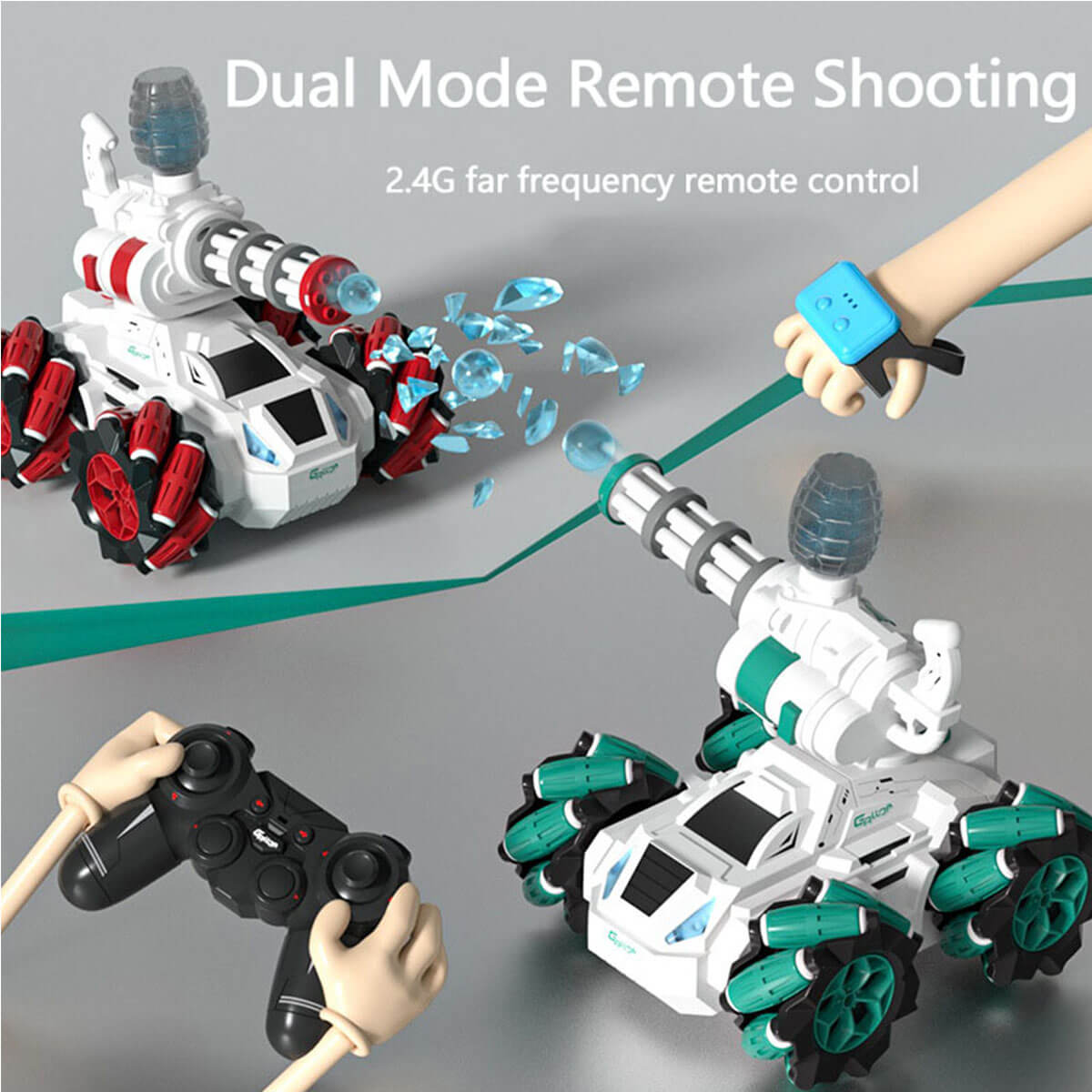 RC Stunt Tank Remote Control Tank with Water Bomb & Spray 2.4G Radio Tank