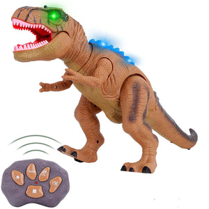 Kids RC Dinosaur Toy Remote Control Dinosaur T-Rex With LED Light Up, Walking & Roaring Realistic Dinosaur Toys