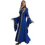 Women Medieval Dress Hooded Front Lace Up Renaissance Faire Dress Lady Ball Gown Outfit