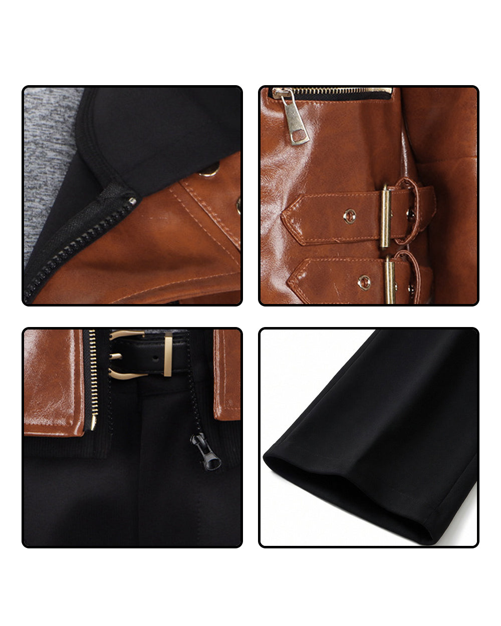 Retro 90s Journalist Costume Classic Survival Horror Style Leather Jacket Pants Suit for Game Roleplay