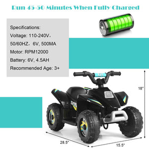 Kids 6V Ride On ATV Electric Childs Ride-on Car Toy Anti-rollover Ride On Quad For Boys Girls