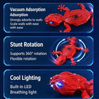 2.4G RC Robot Wall-Climbing Gecko Toy Vacuum Adsorption RC Lizard with LED Eyes and 360° Rotation for Kids