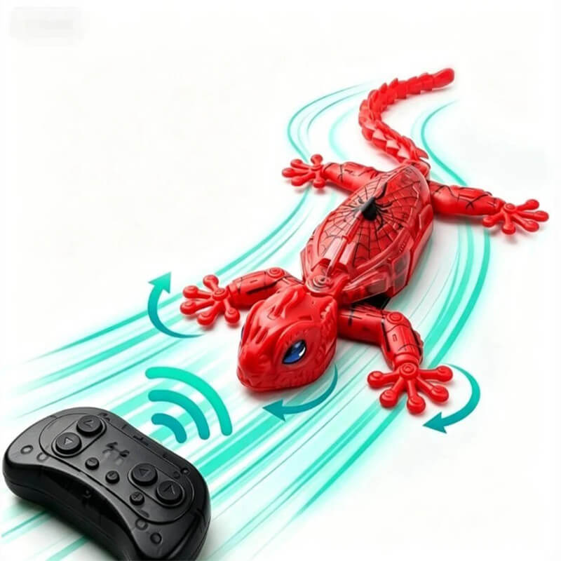2.4G RC Robot Wall-Climbing Gecko Toy Vacuum Adsorption RC Lizard with LED Eyes and 360° Rotation for Kids