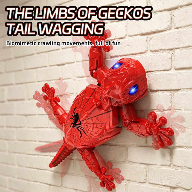 2.4G RC Robot Wall-Climbing Gecko Toy Vacuum Adsorption RC Lizard with LED Eyes and 360° Rotation for Kids