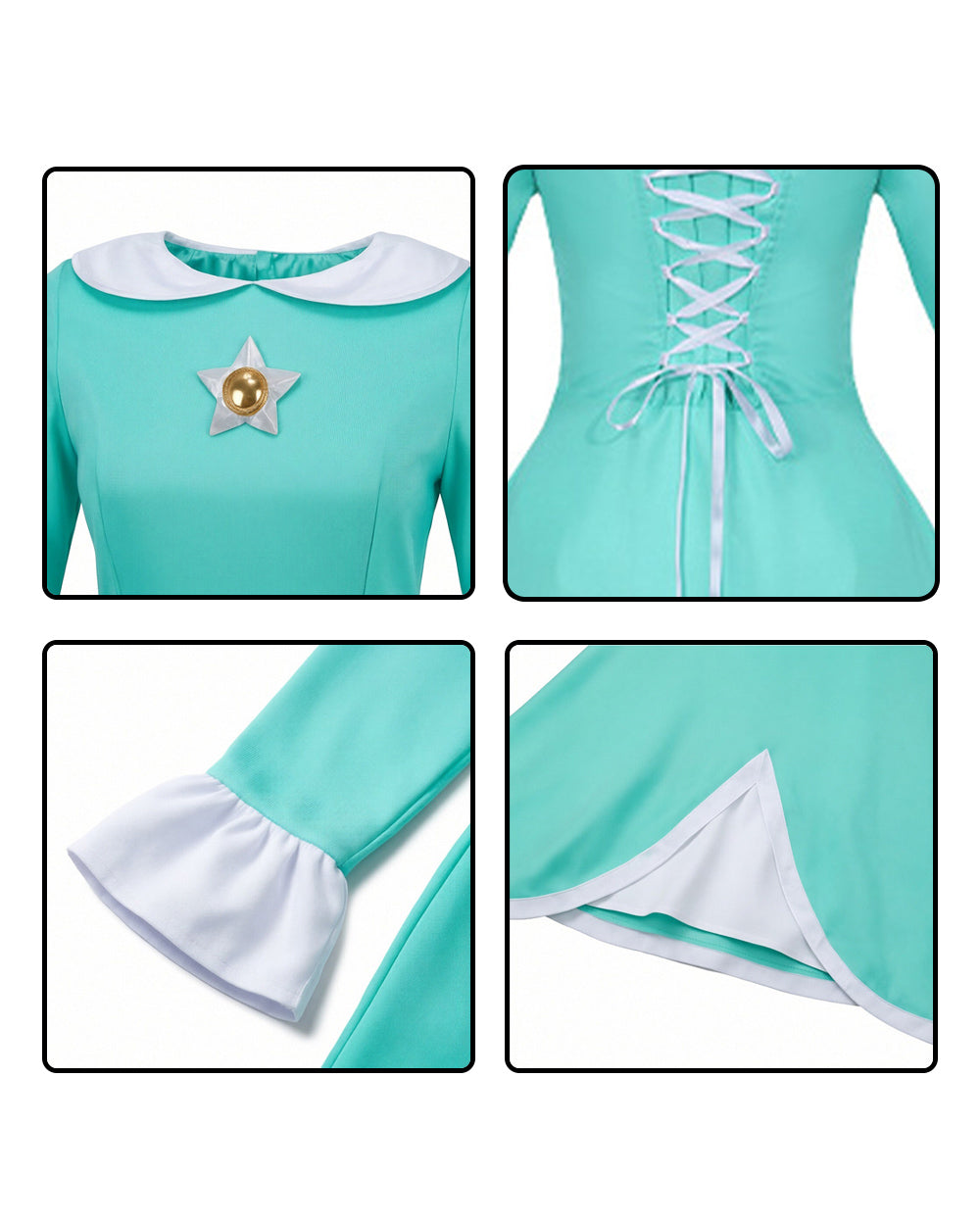 Rosalina Princess Costume Dress with Magical Accessories for Cosplay Events