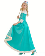 Rosalina Princess Costume Turquoise Satin Off-shoulder Ball Gown with Silver Star High Low Dress