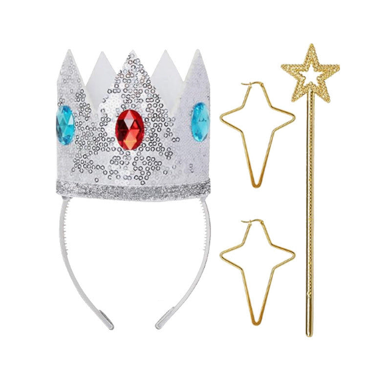 Girls Rosalina Costume The Galaxy Movie Turquoise Off-shoulder Princess Dress with Crown Star Wand and Wig for Cosplay