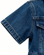 Girls Rosie The Riveter Costume We Can Do It Demini Short Sleeve Coveralls with Headband for Independence Day