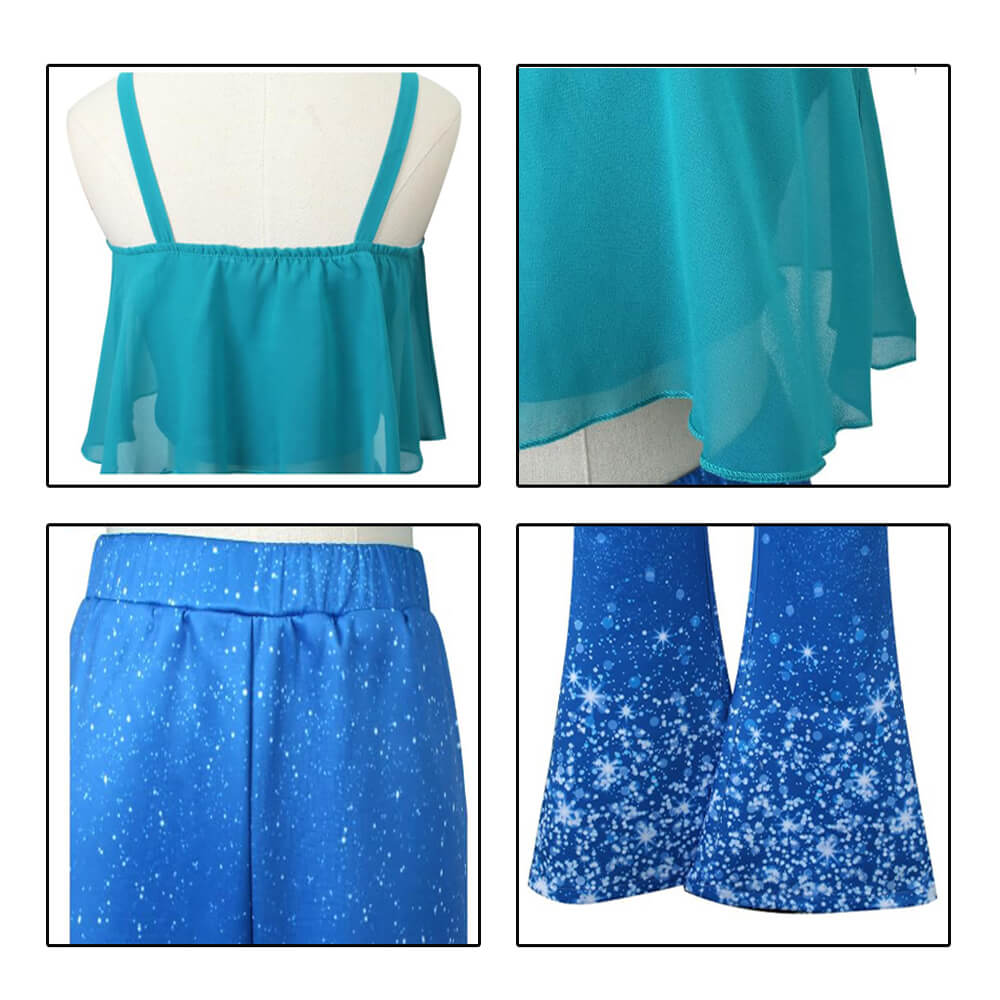 Chelsea Costume Girls Adults Crop Top Pants Necklace 3pcs Set Chelsea Cosplay Outfit for Halloween