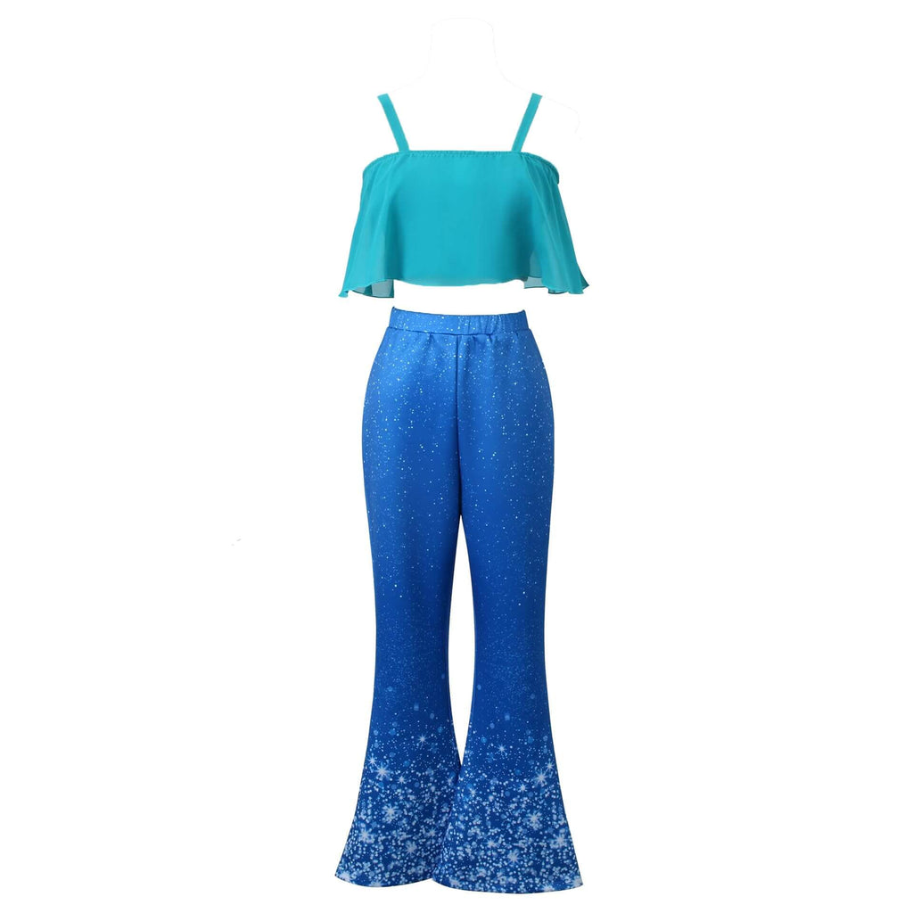 Chelsea Costume Girls Adults Crop Top Pants Necklace 3pcs Set Chelsea Cosplay Outfit for Halloween