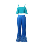 Chelsea Costume Girls Adults Crop Top Pants Necklace 3pcs Set Chelsea Cosplay Outfit for Halloween