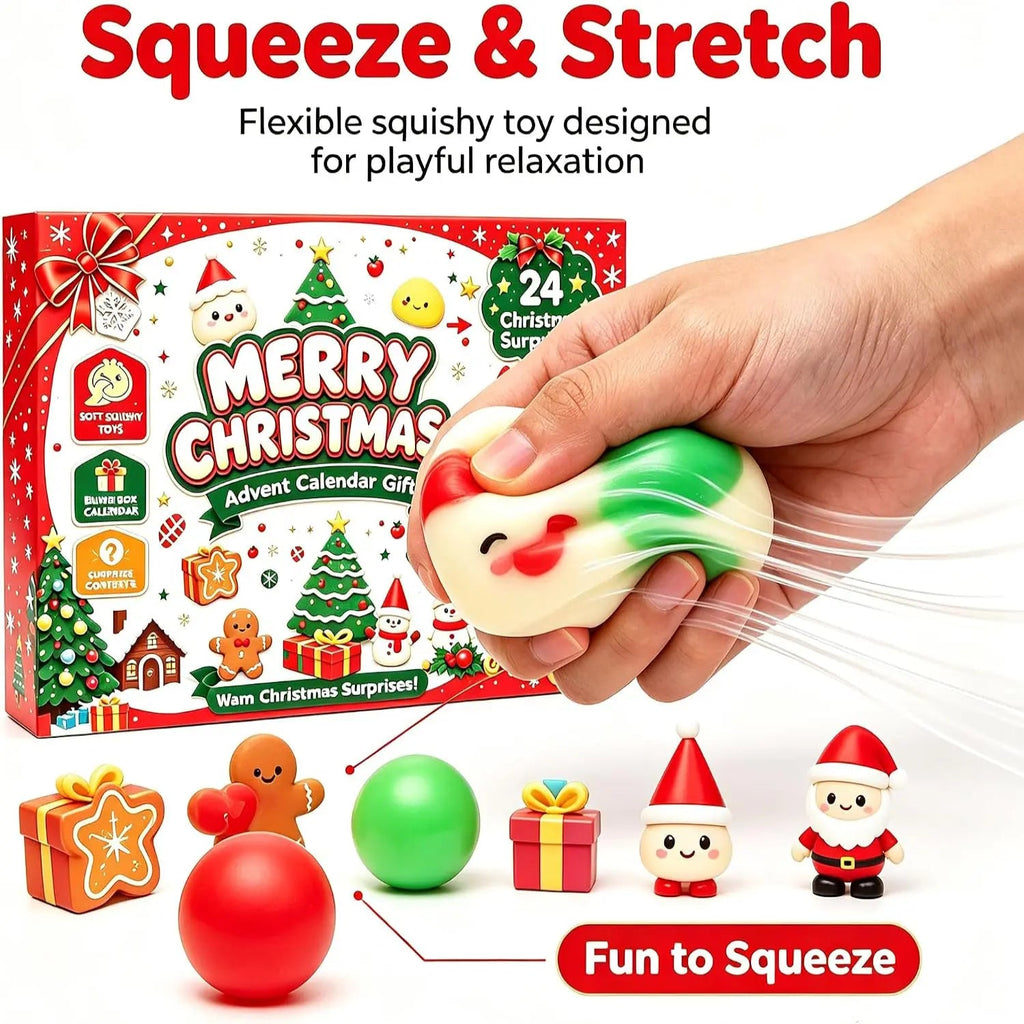 Christmas Advent Calendar 2026 Dumpling Squishies 24Pcs Cute Squeeze Fidget Toys Christmas Countdown Gift Set for Kids and Adults