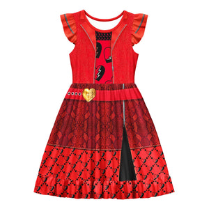 Girls Queen of Hearts Costume The Rise of Red Princess Dress Chloe Charming Outfit for Halloween