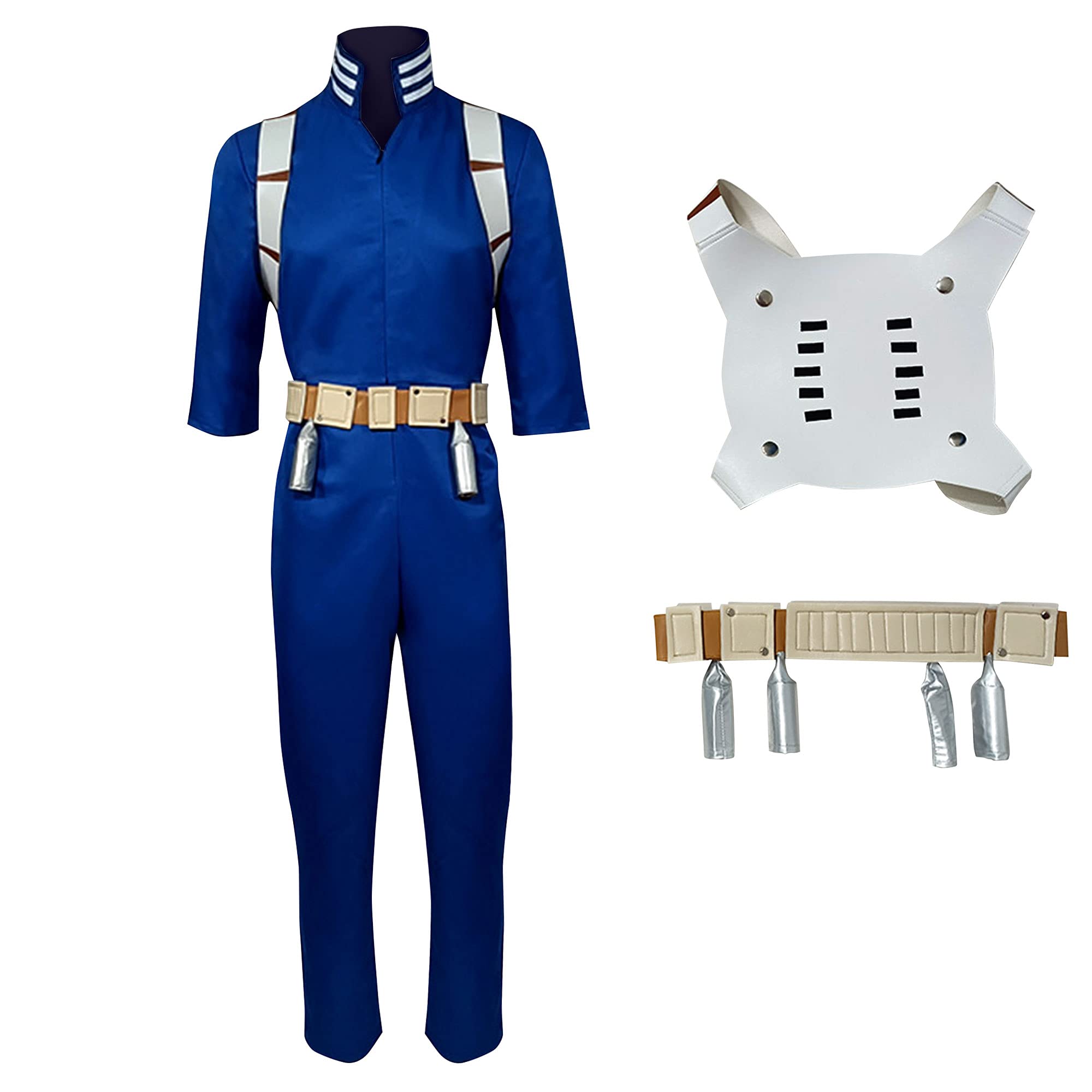 Adult Todoroki Costume Hero School Uniform Blue Jumpsuit Vest and Belt Full Set