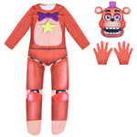 Kids FNAF Costume Boys Girls Jumpsuit with Gloves and Mask for Cosplay Dress Up