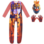 Kids FNAF Costume Boys Girls Jumpsuit with Gloves and Mask for Cosplay Dress Up