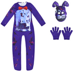 Kids FNAF Costume Boys Girls Jumpsuit with Gloves and Mask for Cosplay Dress Up