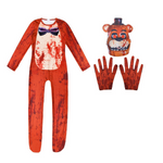 Kids FNAF Costume Boys Girls Jumpsuit with Gloves and Mask for Cosplay Dress Up