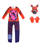 Kids FNAF Costume Boys Girls Jumpsuit with Gloves and Mask for Cosplay Dress Up