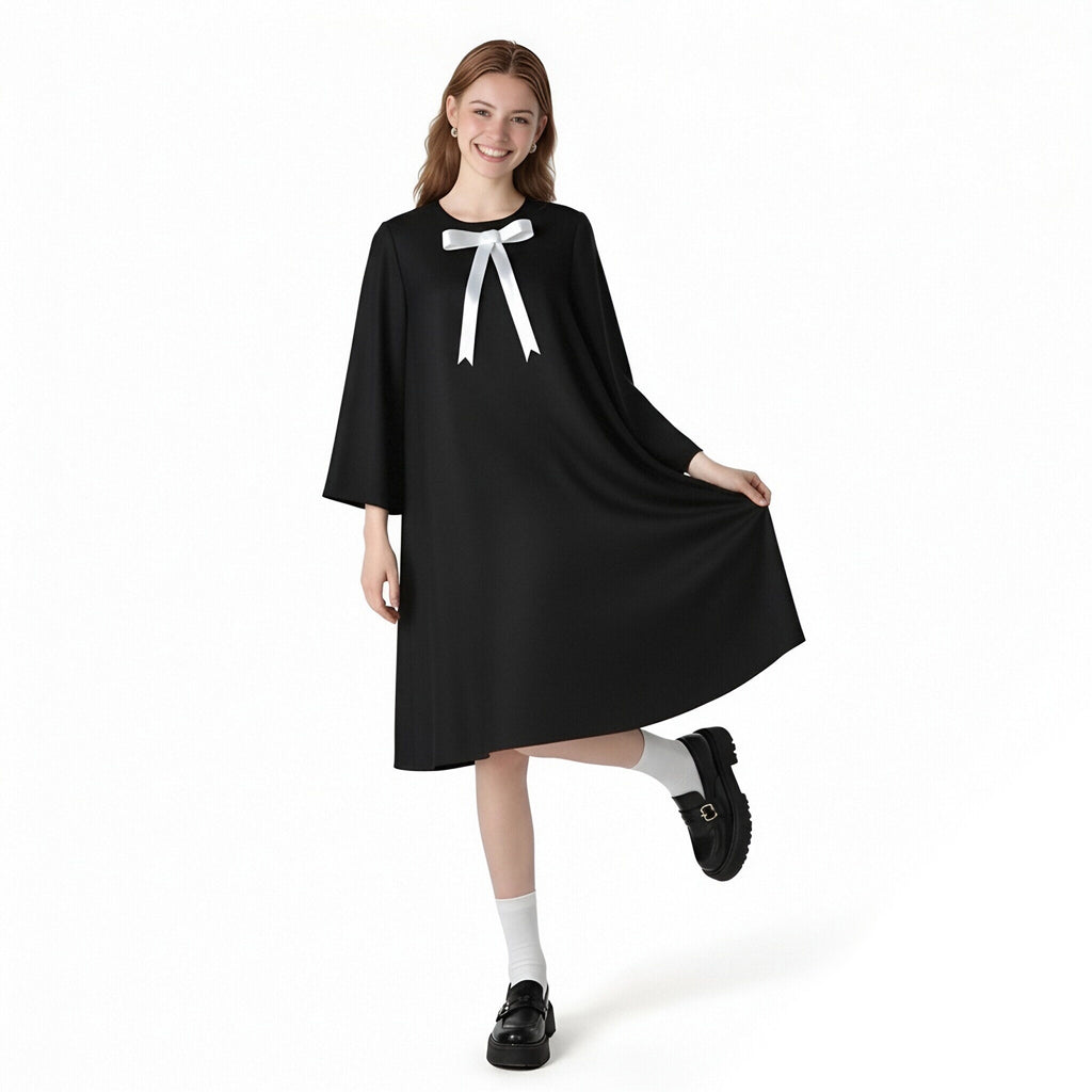 Anya Cosplay Costume Black Homewear Dress with Hair Accessories