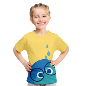 Girls Emotion Sadness T-shirt Inside Movie Out 100% Cotton Shirt for Kids 2-10 Years