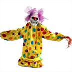 Halloween Decoration 39.4'' Scary Skeleton Clown Ornament Yard Stake Prop with Flashing Eyes and Spooky Sound