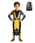 Kids Scorpion Costume Yellow Jumpsuit with Helmet 2pcs Set for Cosplay Themed Events