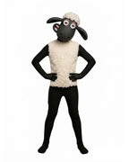 Little Sheep Costume White Lamb Jumpsuit with Helmet 2pcs Set for Halloween Cosplay