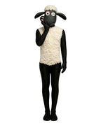 Little Sheep Costume White Lamb Jumpsuit with Helmet 2pcs Set for Halloween Cosplay