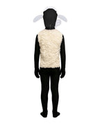 Little Sheep Costume White Lamb Jumpsuit with Helmet 2pcs Set for Halloween Cosplay