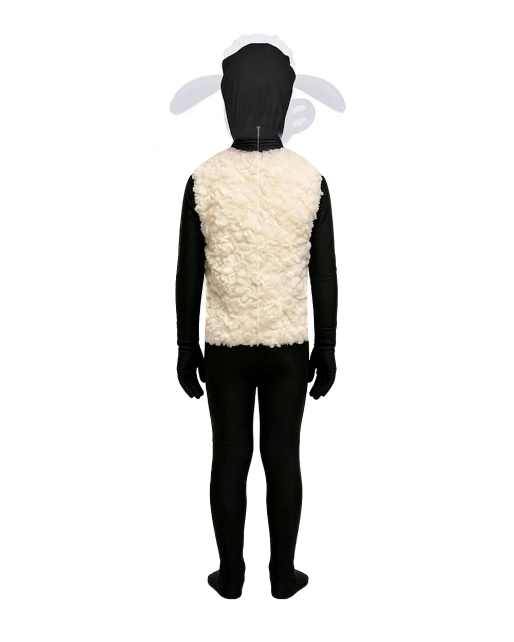 Little Sheep Costume White Lamb Jumpsuit with Helmet 2pcs Set for Halloween Cosplay