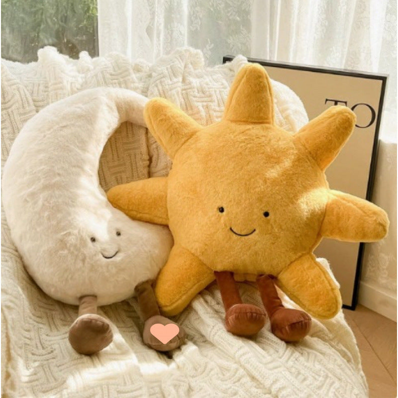 23.6inch Soft Plush Toys Sun Moon Shaped Pillows Sleeping Dolls Home Decoration