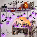Spider LED String Lights Halloween Decoration Spider Projection Purple Lights for Spooky Holiday Decor