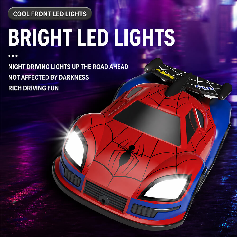 2.4GHz Spider RC Car Wall Climbing Remote Control Car Toy with LED Lights and  360° Rotation for Kids 3+