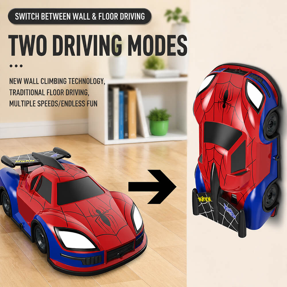 2.4GHz Spider RC Car Wall Climbing Remote Control Car Toy with LED Lights and  360° Rotation for Kids 3+