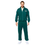 Adult Player 456 Track Suit Green Zipper Jacket and Pants Costume