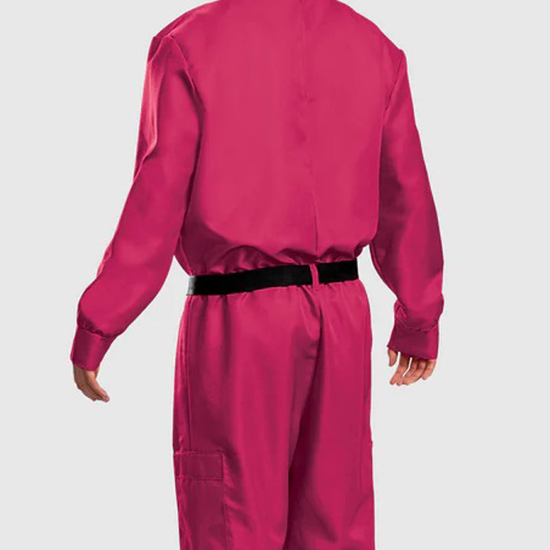 Adult Hot Pink Soldier Cosplay Costume Triangle Guard Jumpsuit