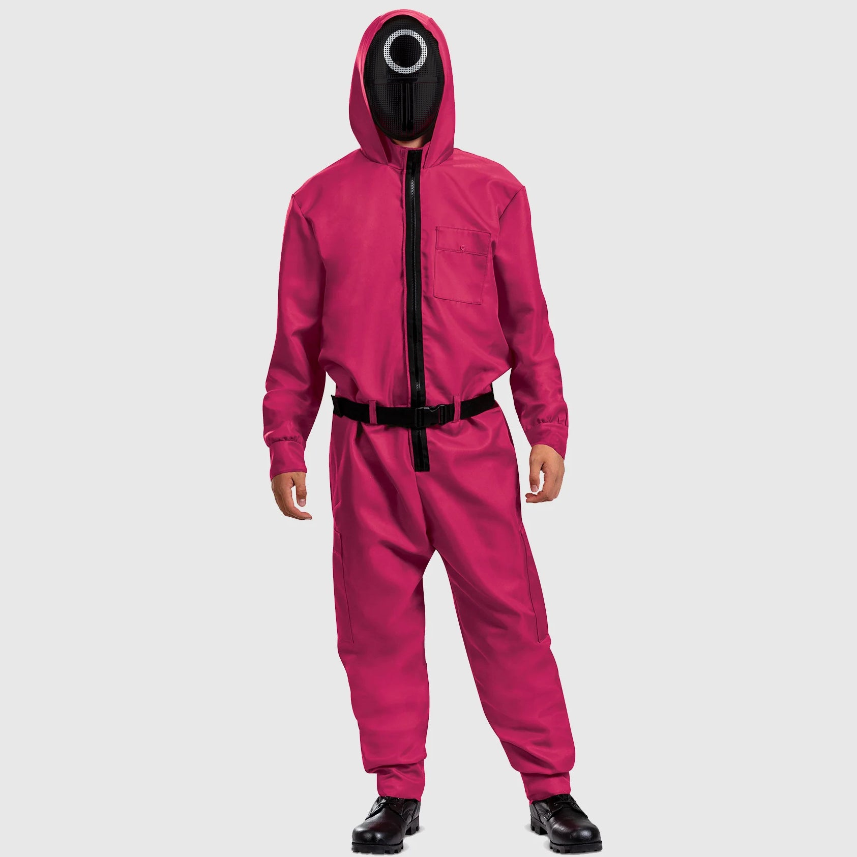 Adult Hot Pink Soldier Cosplay Costume Triangle Guard Jumpsuit