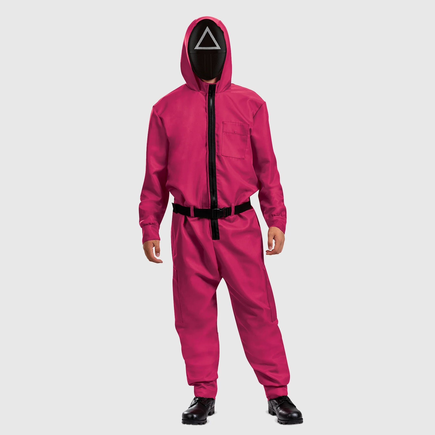 Adult Hot Pink Soldier Cosplay Costume Triangle Guard Jumpsuit