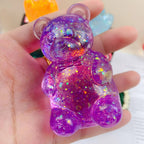 12pcs Squishies Glitter Clear Bear Squishy Toy Slow Rising Stress Relief Squeeze Toy for Kids 14+ and Adults