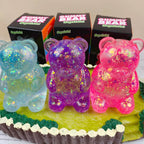 12pcs Squishies Glitter Clear Bear Squishy Toy Slow Rising Stress Relief Squeeze Toy for Kids 14+ and Adults